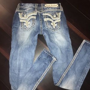 Light was skinny rock revival jeans